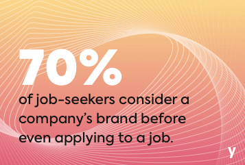 70% of job seekers consider a company's brand before applying for a job.