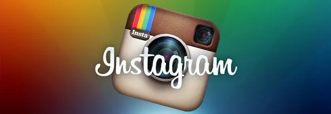 The instagram logo on a colorful background.