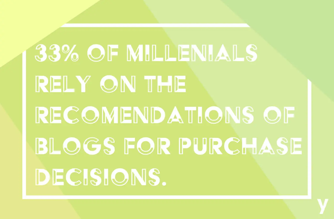 33% of millennials rely on the recommendations of blogs for purchase decisions.