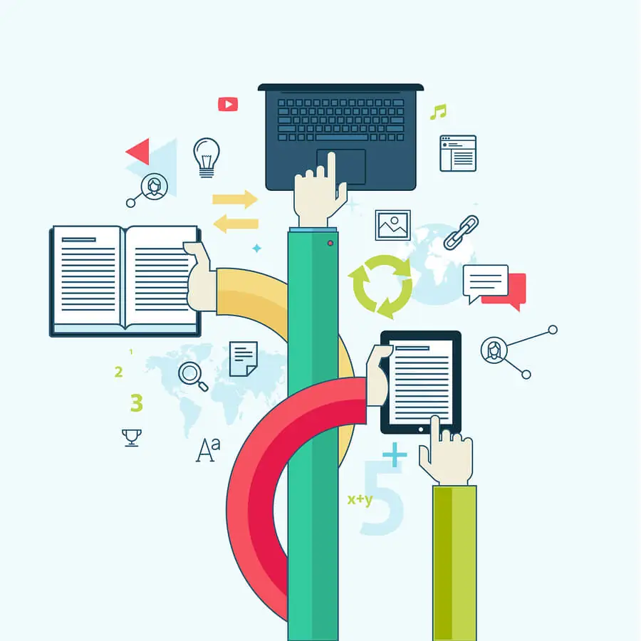 Flat line design concept for education