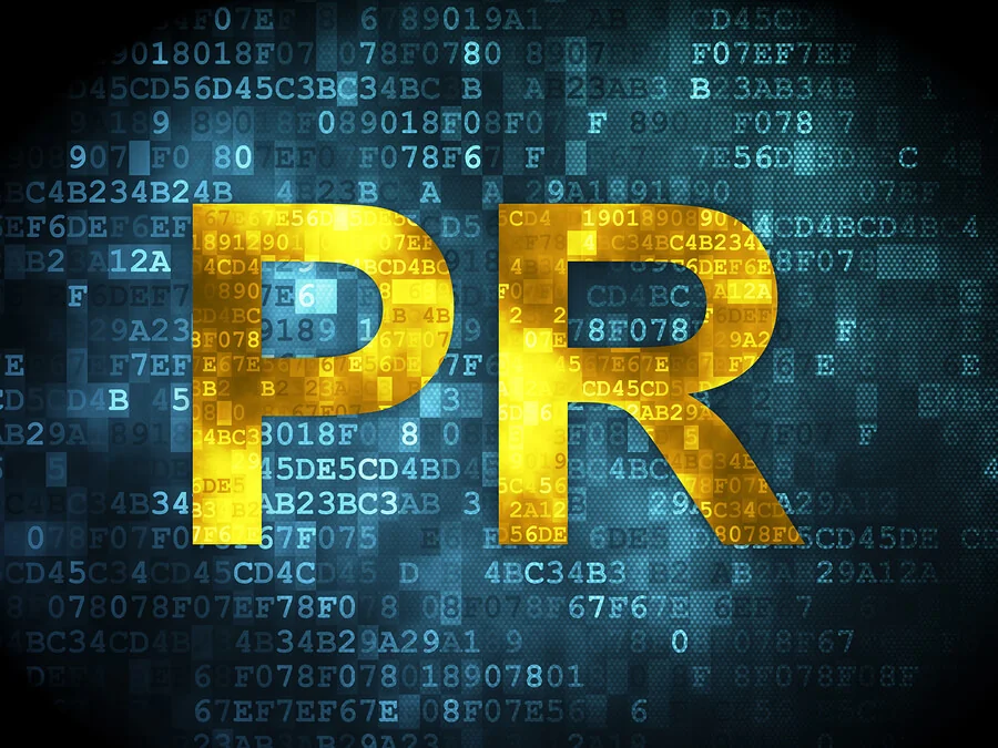Marketing concept: PR on digital background