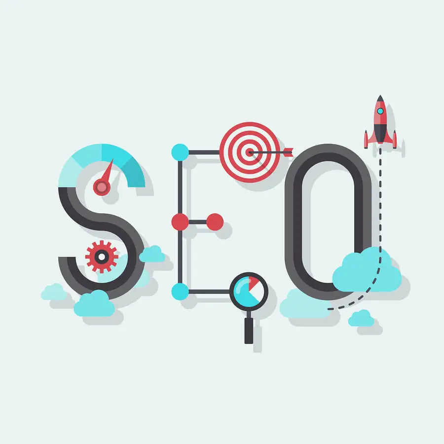 Seo Word Flat Illustration