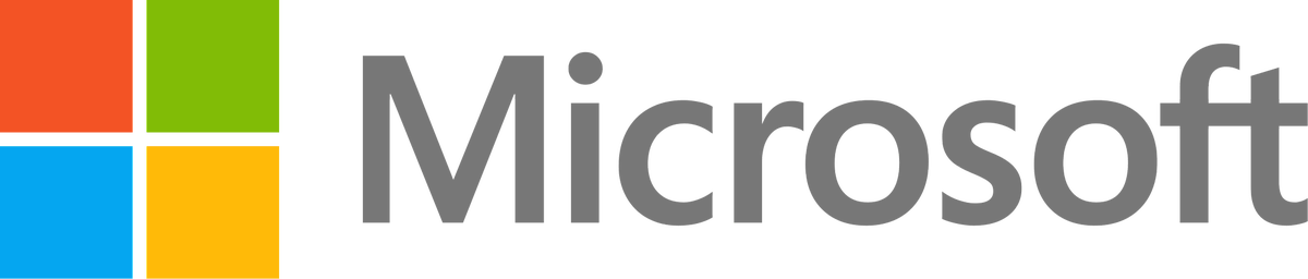 Microsoft logo on a black background.